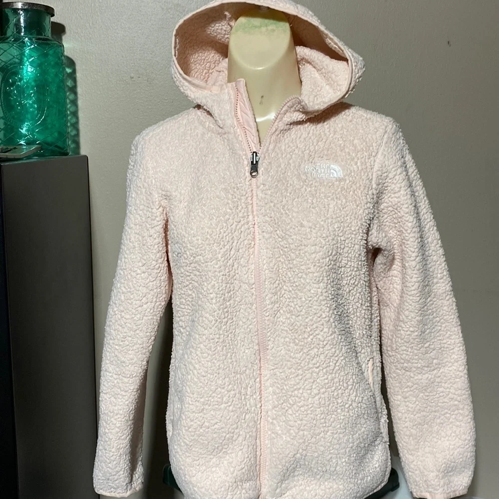 THE NORTH FACE Girls Faux Fur Fuzzy Hooded Jacket - Picture 1 of 7